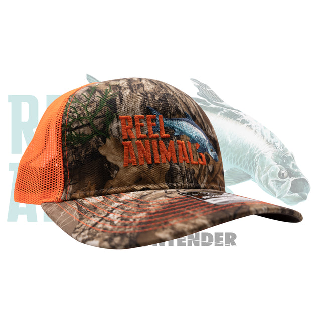 Camo & Orange Reel Animals Hat – Reel Animals Fishing