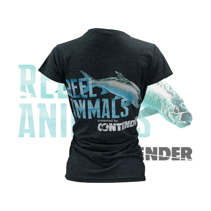 Ladies Heather Grey Short Sleeve Fishing Shirt – Reel Animals Fishing