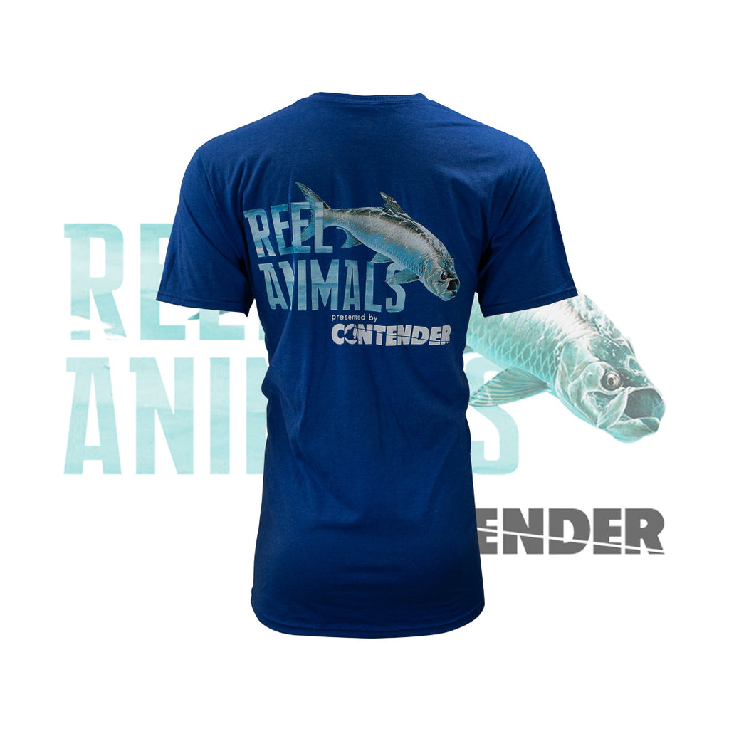 Men's Dark Blue Short Sleeve Fishing Shirt – Reel Animals Fishing