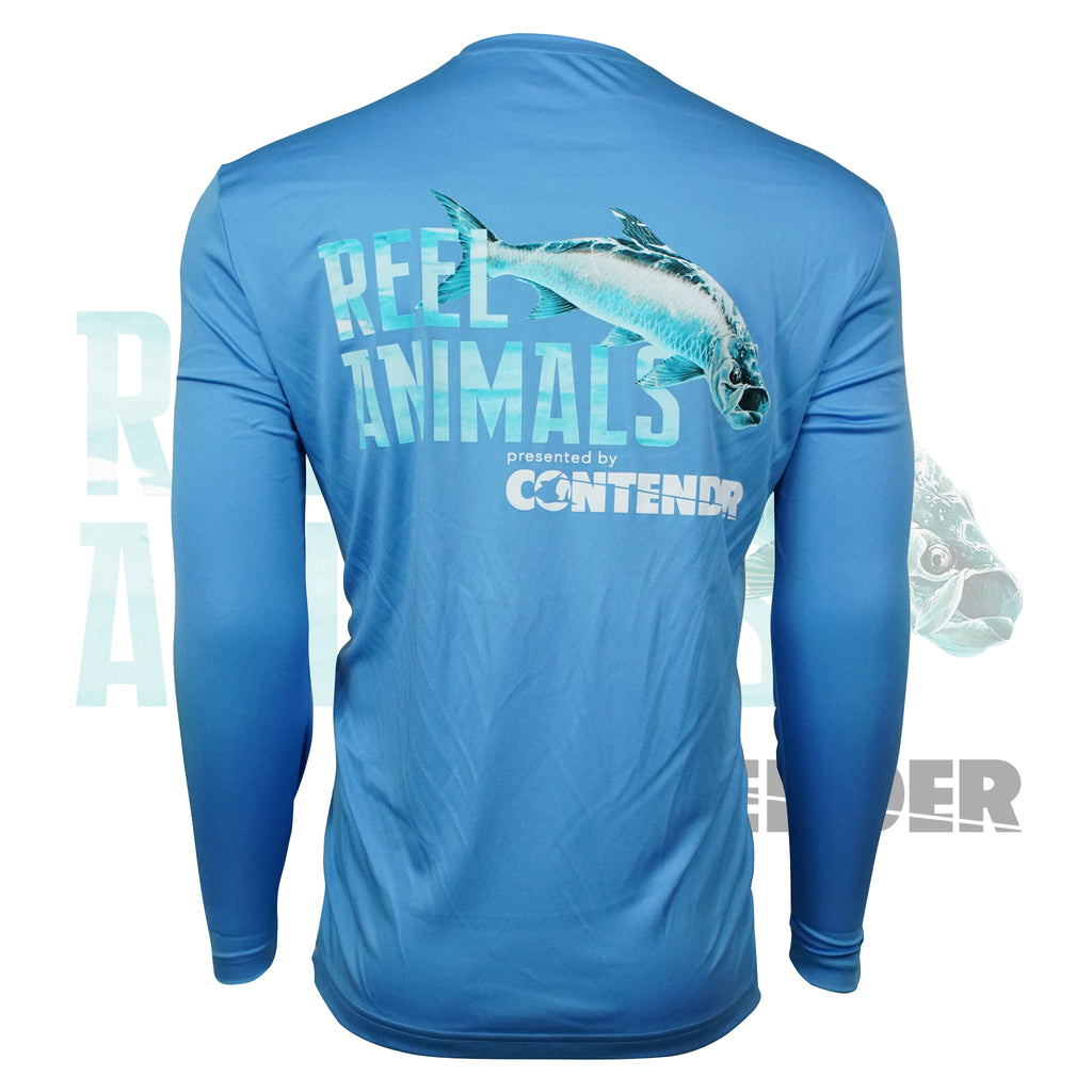 Men's Light Blue Long Sleeve Fishing Shirt – Reel Animals Fishing