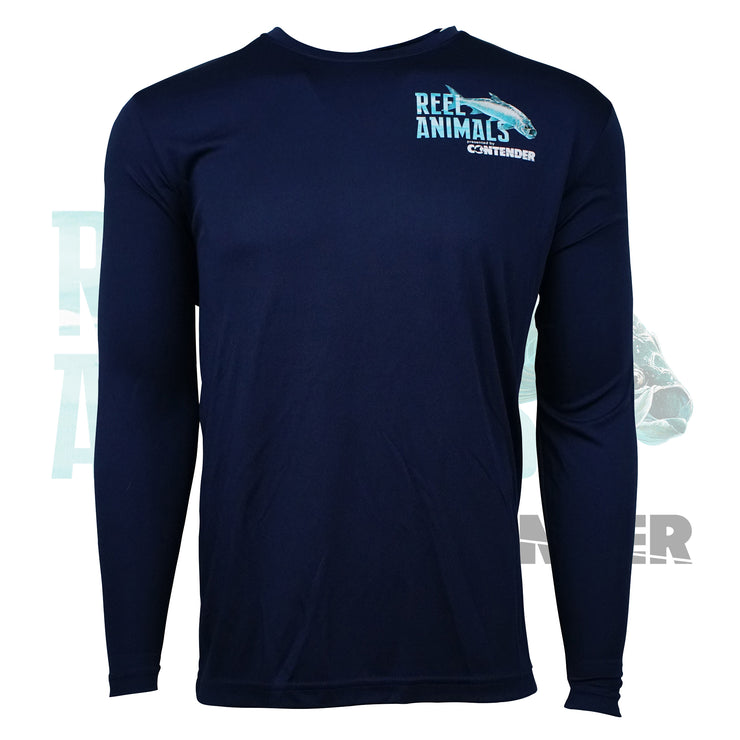 Men's Navy Blue Long Sleeve Fishing Shirt